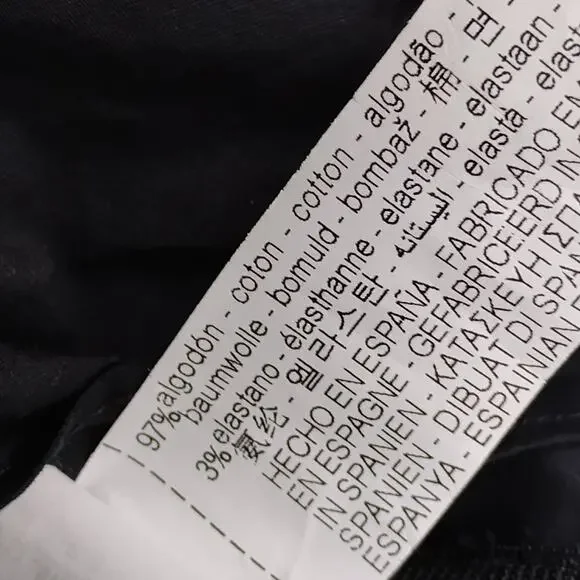 Zara Poplin Mock Wrap Blouse Size XL Black Long Puffy Sleeves Tie at the Waist - Picture 9 of 9